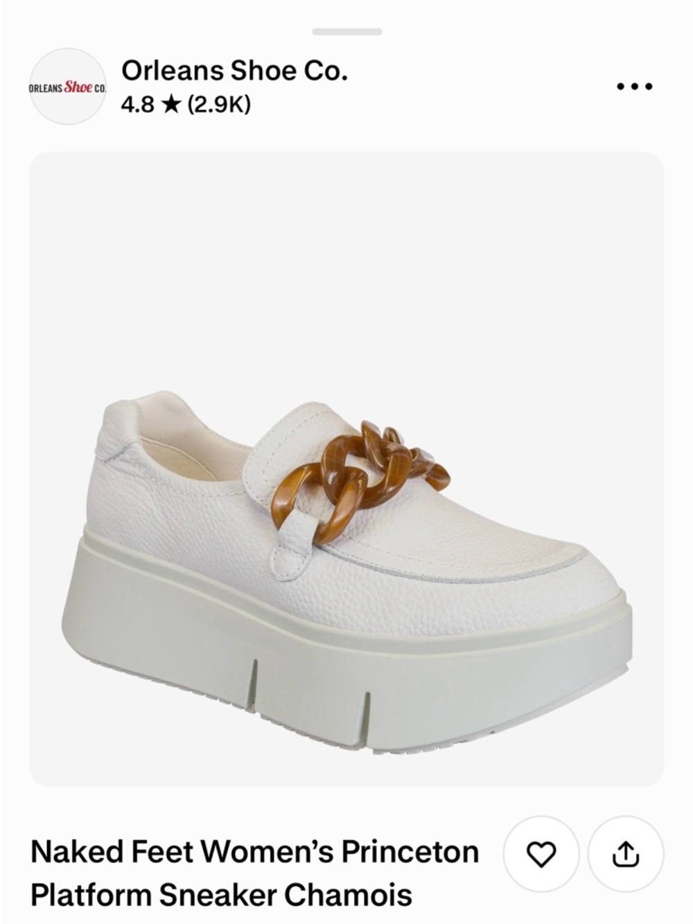 Naked Feet Platform Slip-On Sneaker with Tortoiseshell Chain